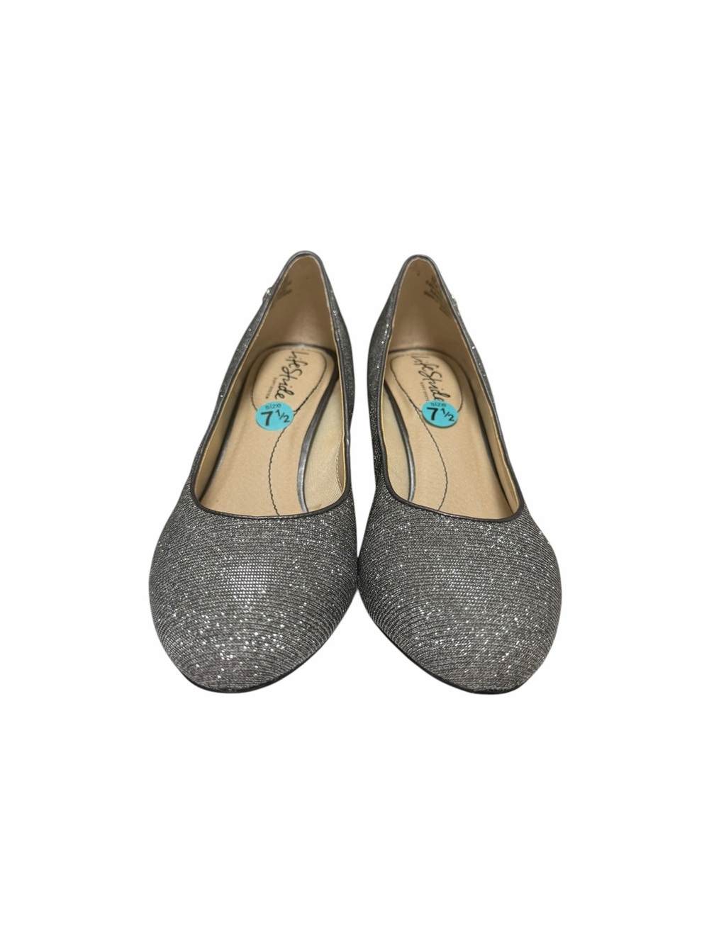 Life Style Metallic Silver Sparkle Pumps